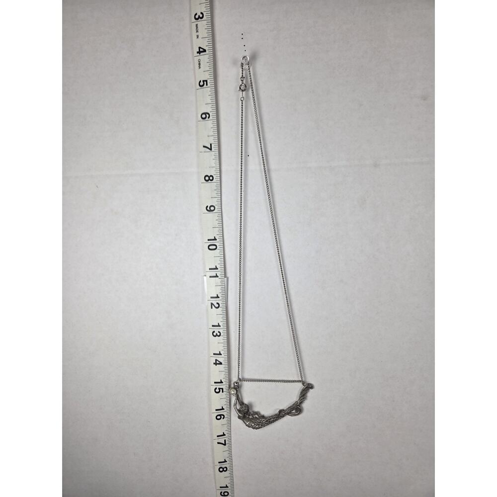 Gallo Silver Mermaid Charm Pendant Necklace 16" Spring Ring Closure